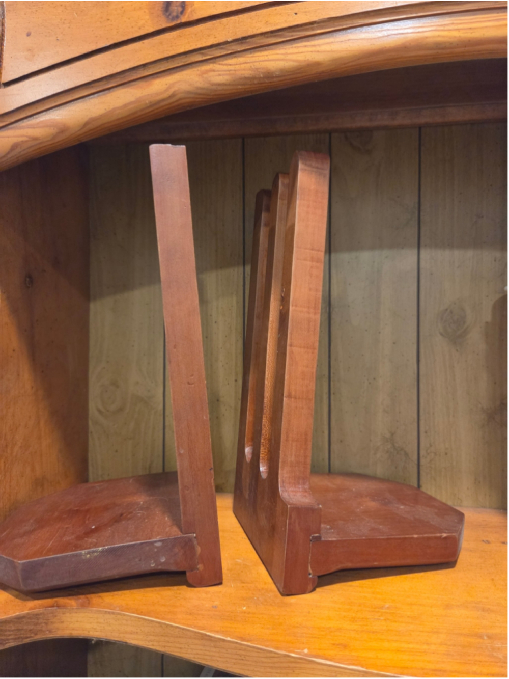 Unbranded Wooden Bookends Set One Size Brown